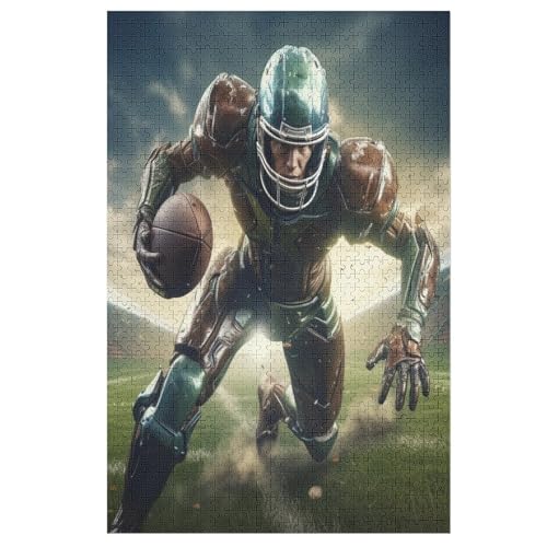 Sports de Rugby Puzzle 1000 Teile, Holzpuzzle Für Erwachsene Kinder, Impossible Puzzles, Geschicklichkeitsspiel Für Die Ganze Familie （78×53cm） von AASWSWW