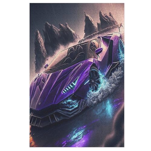 Sportwagen -Puzzle, 1000 Teile,Holzpuzzle Für Erwachsene Kinder, Lustiges Spielzeug, Denkspiel, Bildungsspiel, （78×53cm） von AASWSWW