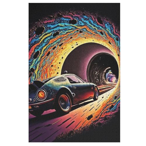 Sportwagen -Puzzle, 1000 Teile,Holzpuzzle Für Erwachsene Kinder, Lustiges Spielzeug, Denkspiel, Bildungsspiel, （78×53cm） von AASWSWW