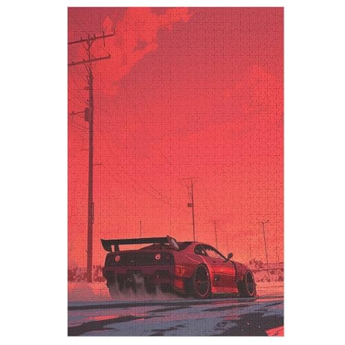 Sportwagen Puzzle 1000 Teile, Holzpuzzle Für Erwachsene Kinder, Impossible Puzzles, Geschicklichkeitsspiel Für Die Ganze Familie （78×53cm） von AASWSWW