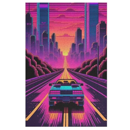 Sportwagen Puzzle 1000 Teile, Holzpuzzle Für Erwachsene Kinder, Impossible Puzzles, Geschicklichkeitsspiel Für Die Ganze Familie （78×53cm） von AASWSWW