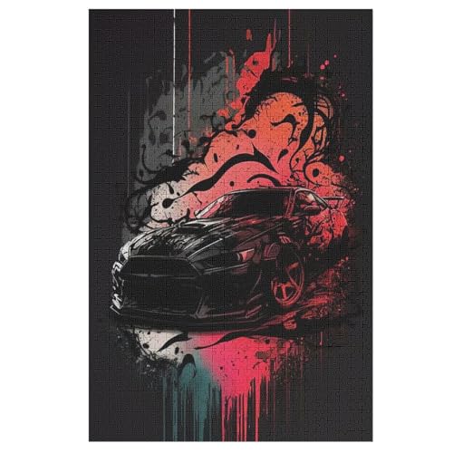 Sportwagen Puzzle 1000 Teile, Holzpuzzle Für Erwachsene Kinder, Impossible Puzzles, Geschicklichkeitsspiel Für Die Ganze Familie （78×53cm） von AASWSWW