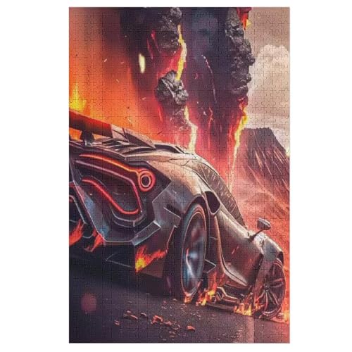 Sportwagen Puzzles 1000 Teile Erwachsener Kniffel Spaß Für Die Ganze Familie, Holzpuzzle Kinder Erwachsene, Impossible Puzzle Schwer （78×53cm） von AASWSWW