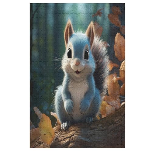 Tier Eichhörnchen Puzzle 1000 Teile, Holzpuzzle Herausforderndes Geschicklichkeitsspiel Für Die Ganze Familie, Kinder Erwachsenenpuzzle Ab 12 Jahren （78×53cm） von AASWSWW