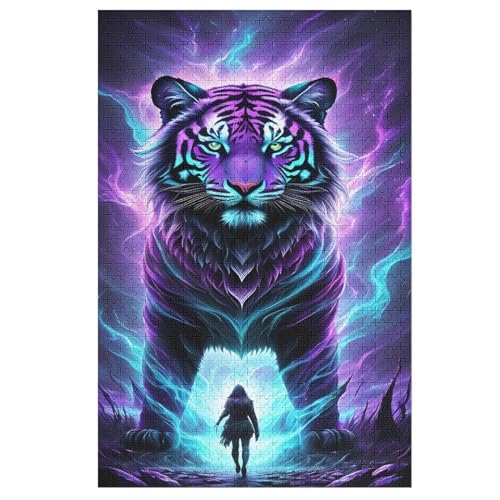 Tiger 1000 Teile Puzzles, Wood Craft, Hochwertiges Modernes Puzzle, DIY, Für Erwachsene Und Kinder Ab 12 Jahren, （78×53cm） von AASWSWW