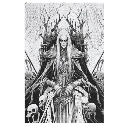 Totenkopf Puzzle 1000 Teile, Holzpuzzle Herausforderndes Geschicklichkeitsspiel Für Die Ganze Familie, Kinder Erwachsenenpuzzle Ab 12 Jahren （78×53cm） von AASWSWW