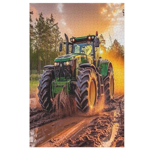 Traktor Holzpuzzle 1000 Teile Klassische Puzzles Erwachsene Kinder Puzzle DIY Kit Holzspielzeug Einzigartiges Geschenk （78×53cm） von AASWSWW