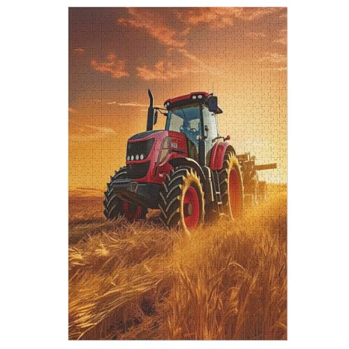 Traktor Puzzle 1000 Teile, Holzpuzzle Herausforderndes Geschicklichkeitsspiel Für Die Ganze Familie, Kinder Erwachsenenpuzzle Ab 12 Jahren （78×53cm） von AASWSWW