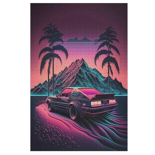 Voiture néon Holzpuzzle 1000 Teile Klassische Puzzles Erwachsene Kinder Puzzle DIY Kit Holzspielzeug Einzigartiges Geschenk （78×53cm） von AASWSWW