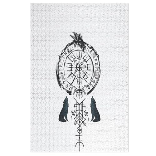 Wikinger Myth Holzpuzzle - 1000 Teiliges Jigsaw Knobelspiel - Puzzle Für Erwachsene & Kinder - Outdoor & Reisespielzeug （78×53cm） von AASWSWW