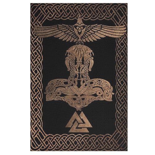 Wikinger Myth Puzzle 1000 Teile, Holzpuzzle Herausforderndes Geschicklichkeitsspiel Für Die Ganze Familie, Kinder Erwachsenenpuzzle Ab 12 Jahren （78×53cm） von AASWSWW