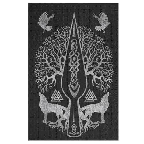 Wikinger Myth-Puzzlespiel Aus Holz, 1000 Puzzleteile, Puzzle Für Teenager Und Erwachsene, Kreatives Spielzeug, Puzzles, （78×53cm） von AASWSWW
