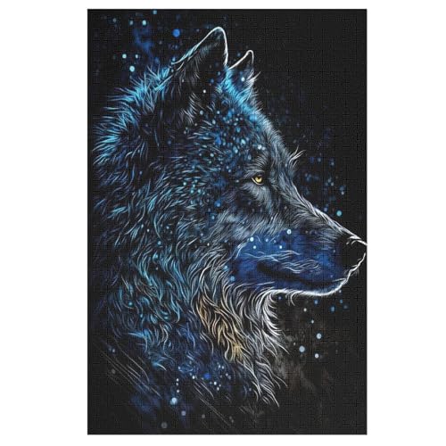 Wolf Holzpuzzle - Puzzle Für Erwachsene, 1000-teilige Puzzles Für Teenager Und Kinder, Herausfordernde Spiele （78×53cm） von AASWSWW