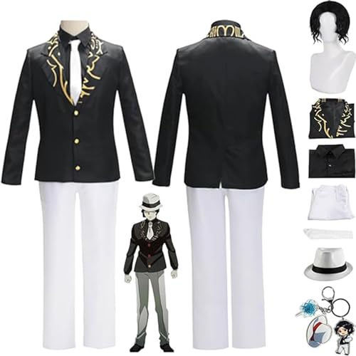 AAmron Komplettes Set Anime Character Kibutsuji Muzan Cosplay-Kostüm für Dämonentöter, Kimono-Umhang und Perücken-Set für Halloween-Party,A-M AAmron Komplettes Set Anime Character Kibutsuji Muzan Cosplay-Kostüm für Dämonentöter, Kimono-Umhang und Perücken-Set für Halloween-Party,A-M von AAmron