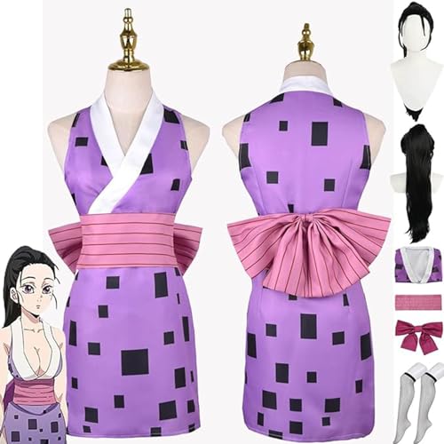 AAmron Komplettes Set Anime Character Uzui Tengen Wife Hinatsuru Cosplay-Kostüm für Dämonentöter, Kimono-Umhang und Perücken-Set für Halloween-Party,A-XS AAmron Komplettes Set Anime Character Uzui Tengen Wife Hinatsuru Cosplay-Kostüm für Dämonentöter, Kimono-Umhang und Perücken-Set für Halloween-Party,A-XS von AAmron