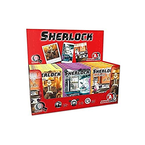 ABACUSSPIELE 47192 - Sherlock - Display II (15 Stück), Krimi Kartenspiel von ABACUSSPIELE