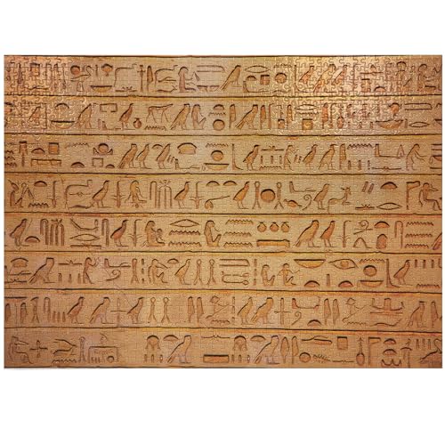 ABAKUHAUS Ägypten Puzzle, Hieroglyphs Zusammensetzung, Heirloom-Qualität lustige Aktivität für die Familie langlebiger Karton, 1000 Stücke, Blasse Orange Bernstein von ABAKUHAUS