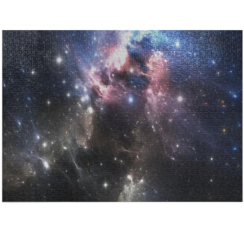 ABAKUHAUS Konstellation Puzzle, Vivid Supernova, Heirloom-Qualität lustige Aktivität für die Familie langlebiger Karton, 1000 Stücke, Pale Pink Blau Schwarz von ABAKUHAUS