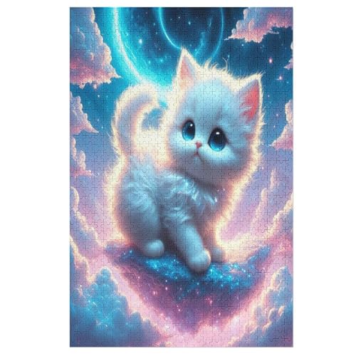 1000-teiliges Puzzle Für Erwachsene, Katze Holzpuzzle, Gehirn-Herausforderung,Puzzles Spielzeugspiel （78×53cm） von ABASWSA