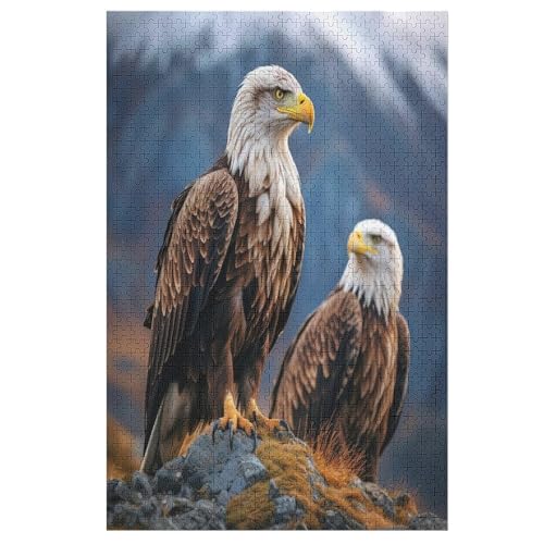 Adler Puzzle 1000 Teile, Holzpuzzle Herausforderndes Geschicklichkeitsspiel Für Die Ganze Familie, Kinder Erwachsenenpuzzle Ab 12 Jahren （78×53cm） von ABASWSA