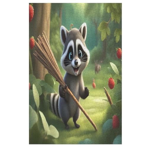Animal Bär Holzpuzzle 1000 Teile,Puzzles Für Erwachsene, Impossible Puzzle, Kinder Legespiel （78×53cm） von ABASWSA