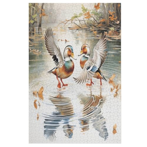 Animal Ente Holzpuzzle Für Erwachsene Teenager Stress Abbauen Familien-Puzzlespiel Poster 1000-teiliges Puzzle Kinder Lernspiel （78×53cm） von ABASWSA