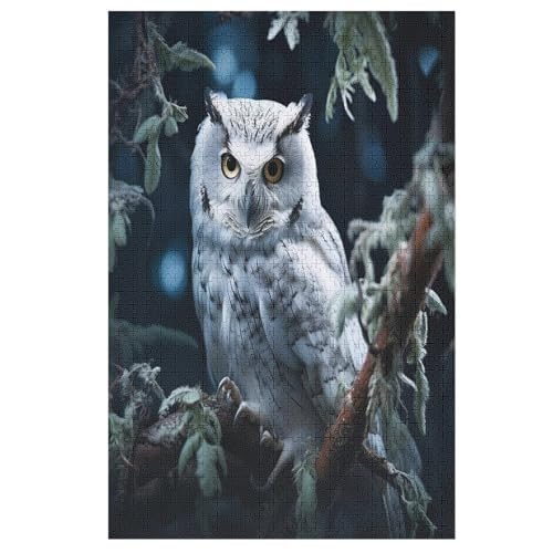 Animal Eule 1000 Teile Premium-Puzzles Für Erwachsene Kinder- Holzpuzzles Spaß Und Lernspiele - Perfekte Puzzle-Geschenke （78×53cm） von ABASWSA