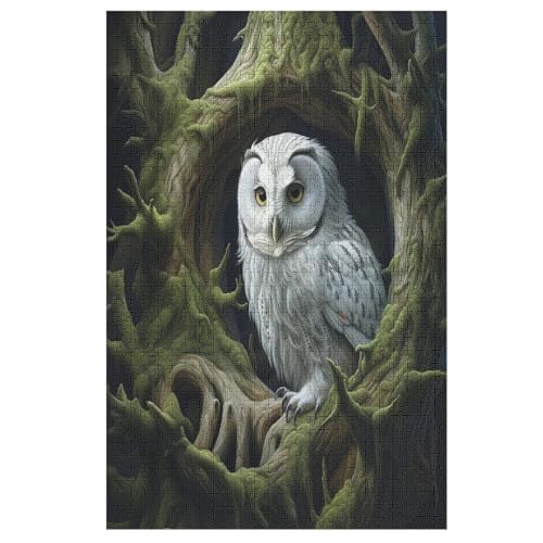 Animal Eule -Puzzle, 1000 Teile,Holzpuzzle Für Erwachsene Kinder, Lustiges Spielzeug, Denkspiel, Bildungsspiel, （78×53cm） von ABASWSA