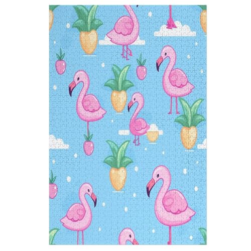 Animal Flamingo 1000 Teile Puzzles Für Erwachsene, Impossible Puzzle, Geschicklichkeitsspiel Für Die Ganze Familie, Kinder Holzpuzzle （78×53cm） von ABASWSA