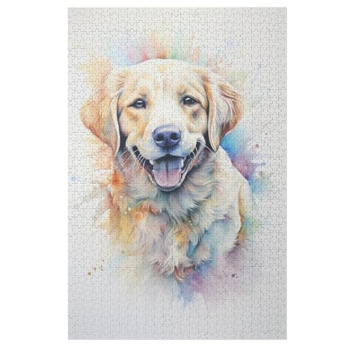 Animal Hund 1000 Teile Puzzles Für Erwachsene, Impossible Puzzle, Geschicklichkeitsspiel Für Die Ganze Familie, Kinder Holzpuzzle （78×53cm） von ABASWSA