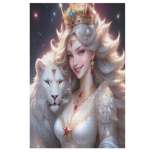 Animal Löwe Puzzles 1000 Teile Für Jugendliche Kreatives Holzpuzzlespielzeug Familienspiel Schwierigkeitsgrad Herausforderungspuzzles （78×53cm） von ABASWSA