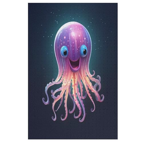 Animal Oktopus Holzpuzzle Für Erwachsene Teenager Stress Abbauen Familien-Puzzlespiel Poster 1000-teiliges Puzzle Kinder Lernspiel （78×53cm） von ABASWSA