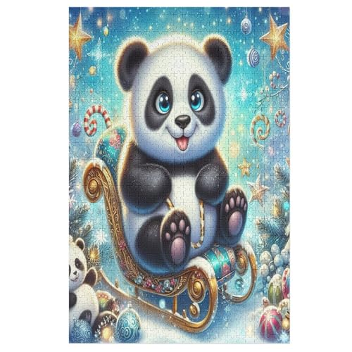 Animal Panda-Puzzlespiel Aus Holz, 1000 Puzzleteile, Puzzle Für Teenager Und Erwachsene, Kreatives Spielzeug, Puzzles, （78×53cm） von ABASWSA