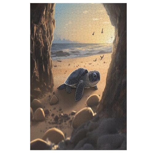 Animal Schildkröte-Puzzlespiel Aus Holz, 1000 Puzzleteile, Puzzle Für Teenager Und Erwachsene, Kreatives Spielzeug, Puzzles, （78×53cm） von ABASWSA