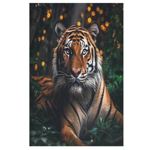 Animal Tiger Holzpuzzle - 1000 Teiliges Jigsaw Knobelspiel - Puzzle Für Erwachsene & Kinder - Outdoor & Reisespielzeug （78×53cm） von ABASWSA