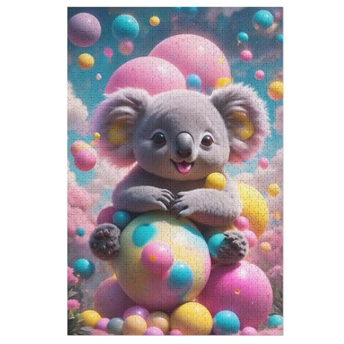 Cute Koala Puzzle 1000 Teile, Holzpuzzle Für Erwachsene Kinder, Impossible Puzzles, Geschicklichkeitsspiel Für Die Ganze Familie （78×53cm） von ABASWSA