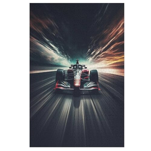 F1-Rennen Holzpuzzle Für Erwachsene Teenager Stress Abbauen Familien-Puzzlespiel Poster 1000-teiliges Puzzle Kinder Lernspiel （78×53cm） von ABASWSA
