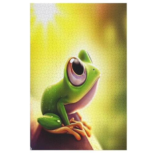Frosch Puzzle 1000 Teile, Holzpuzzle Herausforderndes Geschicklichkeitsspiel Für Die Ganze Familie, Kinder Erwachsenenpuzzle Ab 12 Jahren （78×53cm） von ABASWSA