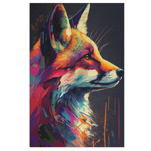 Fuchs Holzpuzzle 1000 Teile Klassische Puzzles Erwachsene Kinder Puzzle DIY Kit Holzspielzeug Einzigartiges Geschenk 1000 PCS von ABASWSA