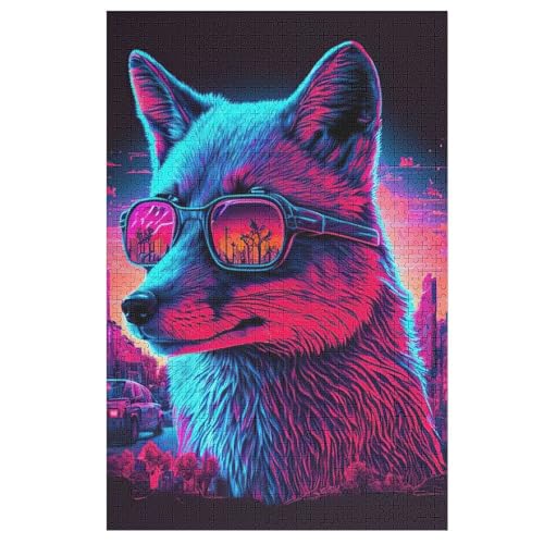 Fuchs Puzzle 1000 Teile, Holzpuzzle Herausforderndes Geschicklichkeitsspiel Für Die Ganze Familie, Kinder Erwachsenenpuzzle Ab 12 Jahren （78×53cm） von ABASWSA