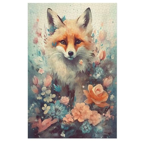 Fuchs Puzzle 1000 Teile, Holzpuzzle Herausforderndes Geschicklichkeitsspiel Für Die Ganze Familie, Kinder Erwachsenenpuzzle Ab 12 Jahren （78×53cm） von ABASWSA