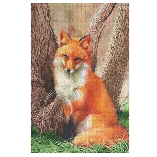 Fuchs Puzzle 1000 Teile, Holzpuzzle Herausforderndes Geschicklichkeitsspiel Für Die Ganze Familie, Kinder Erwachsenenpuzzle Ab 12 Jahren （78×53cm） von ABASWSA