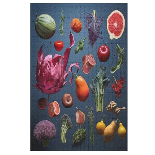 Gemüse Holzpuzzle 1000 Teile Klassische Puzzles Erwachsene Kinder Puzzle DIY Kit Holzspielzeug Einzigartiges Geschenk （78×53cm） von ABASWSA