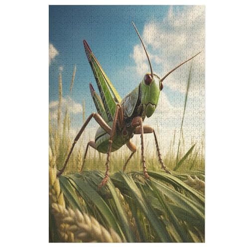 Heuschrecke Holzpuzzle - Puzzle Für Erwachsene, 1000-teilige Puzzles Für Teenager Und Kinder, Herausfordernde Spiele （78×53cm） von ABASWSA