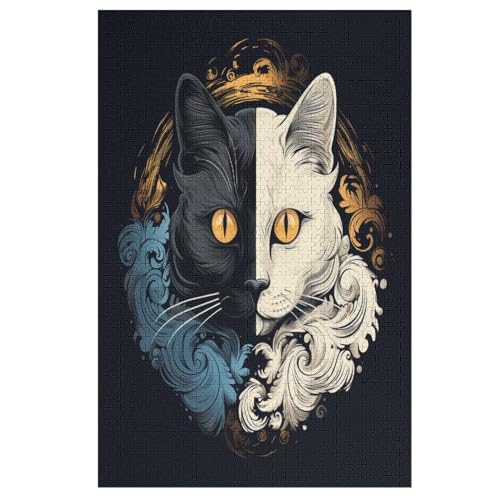 Holzpuzzle Katze Puzzle 1000 Teile Erwachsene Klassische Pädagogisches Spielzeug Kinder Lernspiel Herausforderndes Puzzles （78×53cm） von ABASWSA