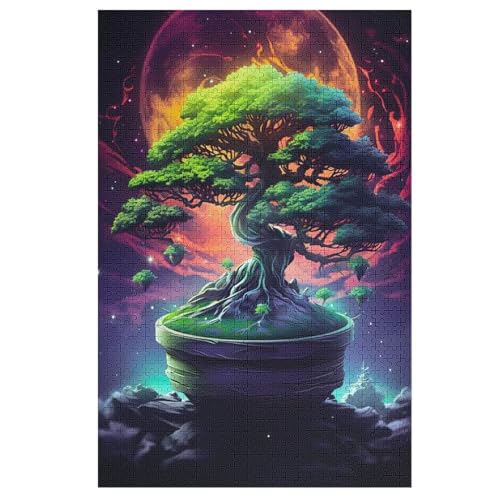 Holzpuzzle Kosmischer Lebensbaum Puzzle 1000 Teile Erwachsene Klassische Pädagogisches Spielzeug Kinder Lernspiel Herausforderndes Puzzles （78×53cm） von ABASWSA