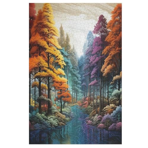 Holzpuzzle Landschaft Puzzle 1000 Teile Erwachsene Klassische Pädagogisches Spielzeug Kinder Lernspiel Herausforderndes Puzzles （78×53cm） von ABASWSA