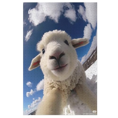 Holzpuzzle Süßes Schaf Puzzle 1000 Teile Erwachsene Klassische Pädagogisches Spielzeug Kinder Lernspiel Herausforderndes Puzzles （78×53cm） von ABASWSA