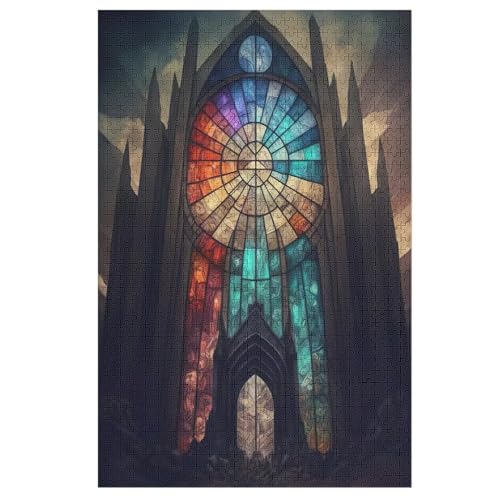 Holzpuzzles 1000 Teile Katzehedral -Puzzle Für Jungen Und Mädchen, Schwierigkeitsgrad, Lernspiele, Familienspielzeug （78×53cm） von ABASWSA