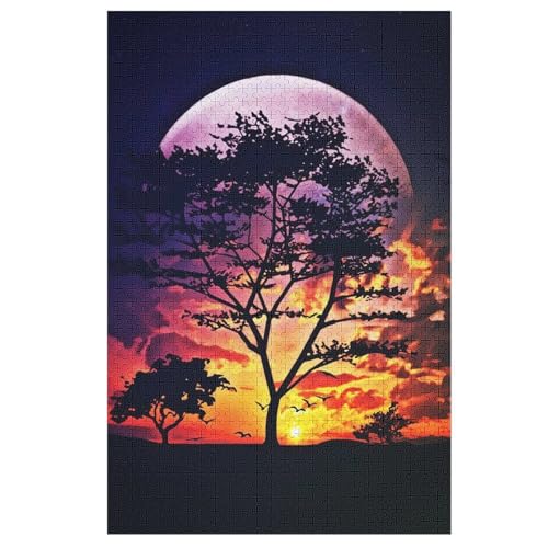 Holzpuzzles 1000 Teile Kosmischer Lebensbaum -Puzzle Für Jungen Und Mädchen, Schwierigkeitsgrad, Lernspiele, Familienspielzeug （78×53cm） von ABASWSA